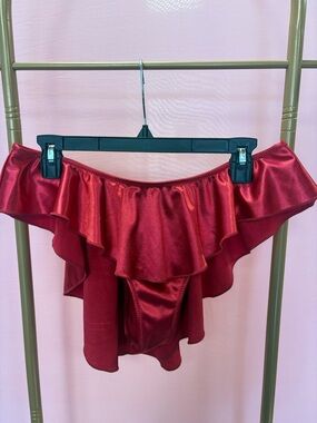 CXIX Pillowtalk Ballerina Skirt Bottoms- Red Satin